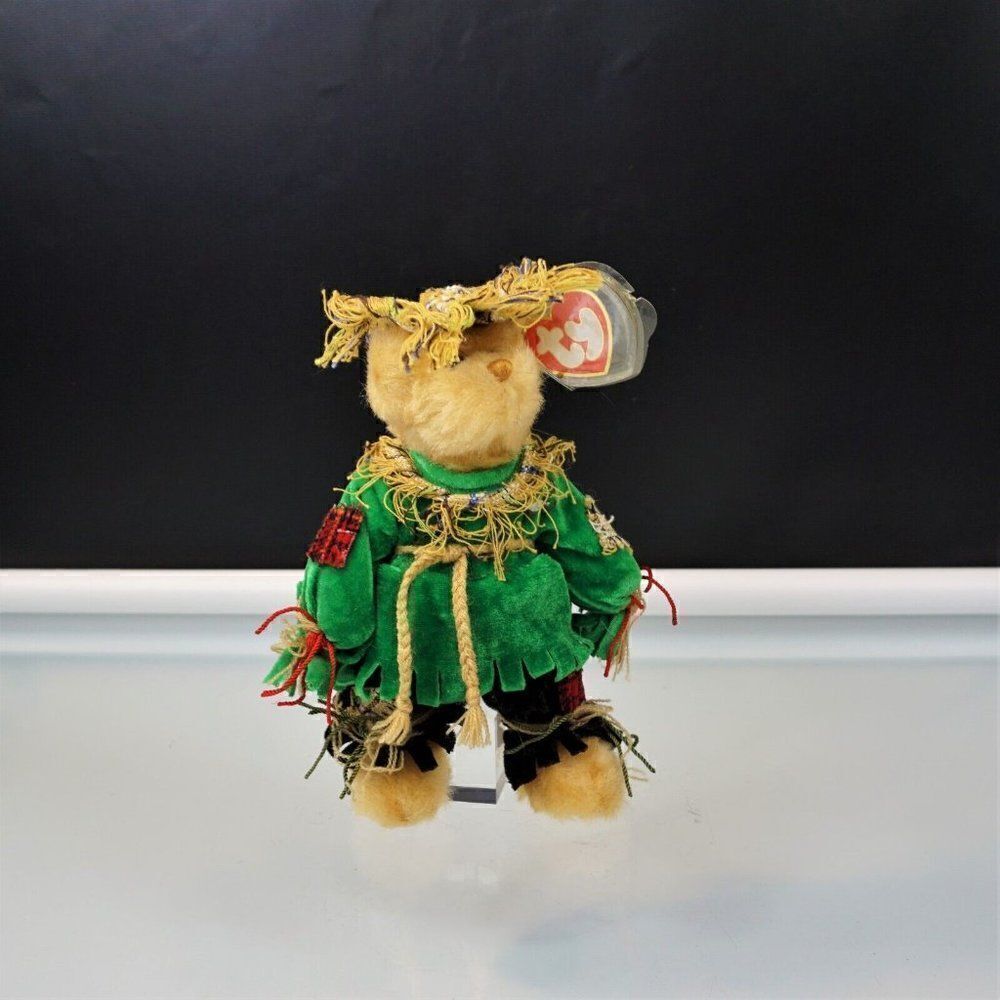 Ty Beanie Babies Alfalfa Scarecrow Bear Retired Plush Toy 1993 Attic Treasures
